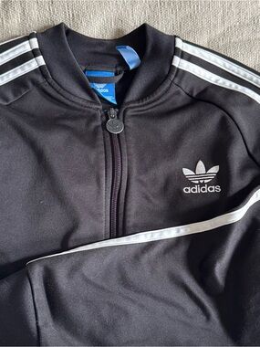 Adidas Kid’s Black & White Track Jacket, Size Large